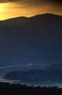 Ullswater steamer, Lady of the Lake, passes Old Church Bay and heads back to Glenridding at Sunset